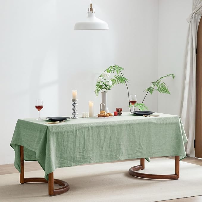 EVERLY 100% Pure Linen Rectangle Tablecloths 60x108Inches for Dining,Buffet P...