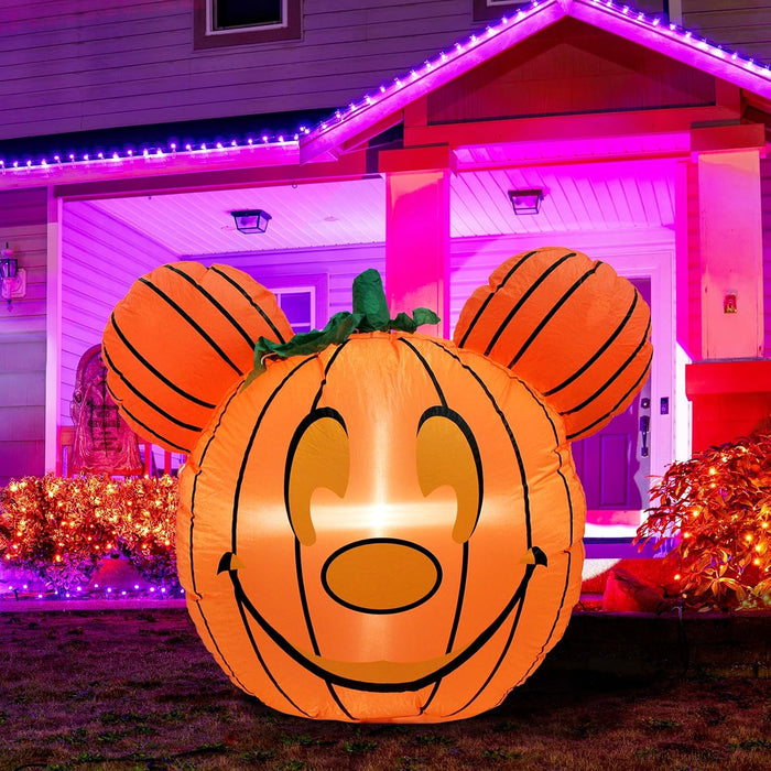Mouse Theme Inflatable Pumpkin Cute Halloween Blow Up Yard Decorations for Party Garden Lawn Decor