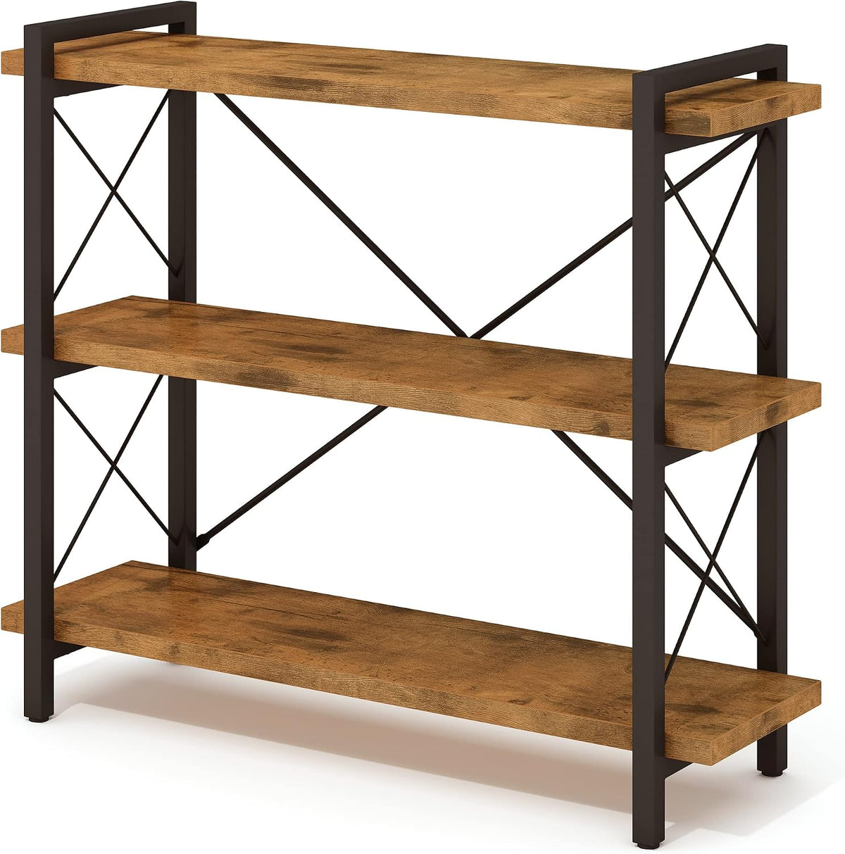 HCHQHS 3-Tier Industrial Bookshelf, 35" W x 12" D x 35" H