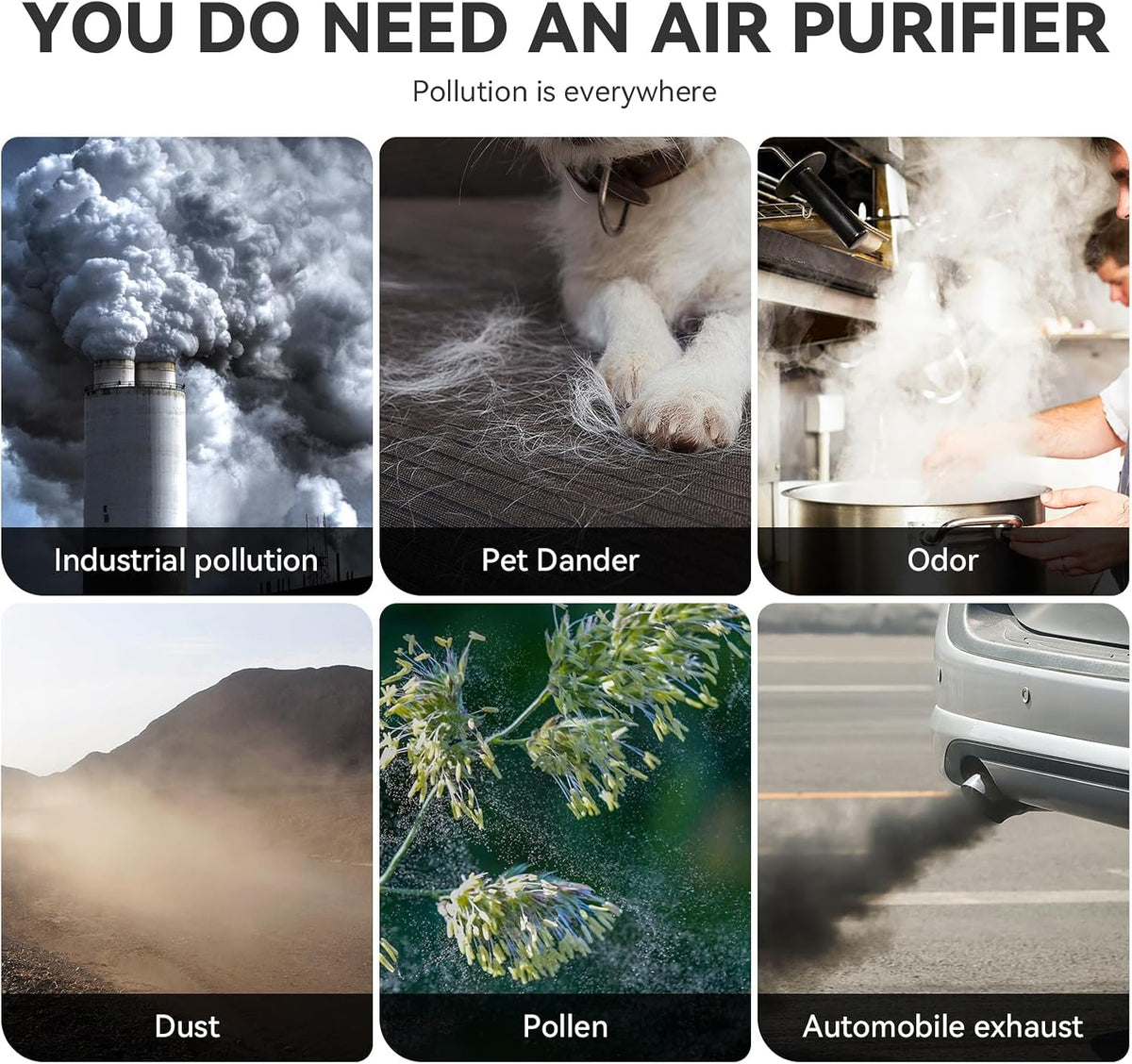 Air Purifiers for Bedroom, H13 HEPA Air Purifiers - Covers Up to 1074 ftยฒ - 2...