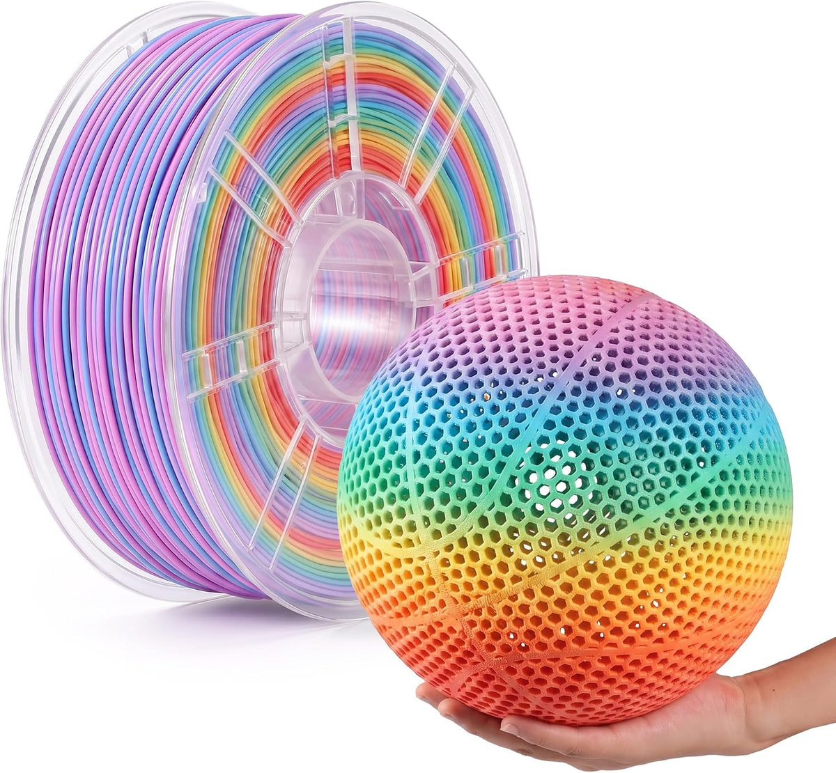 SainSmart PEBA High Rebound 90A Flexible Filament, 1KG (2.2lbs) (Rainbow)