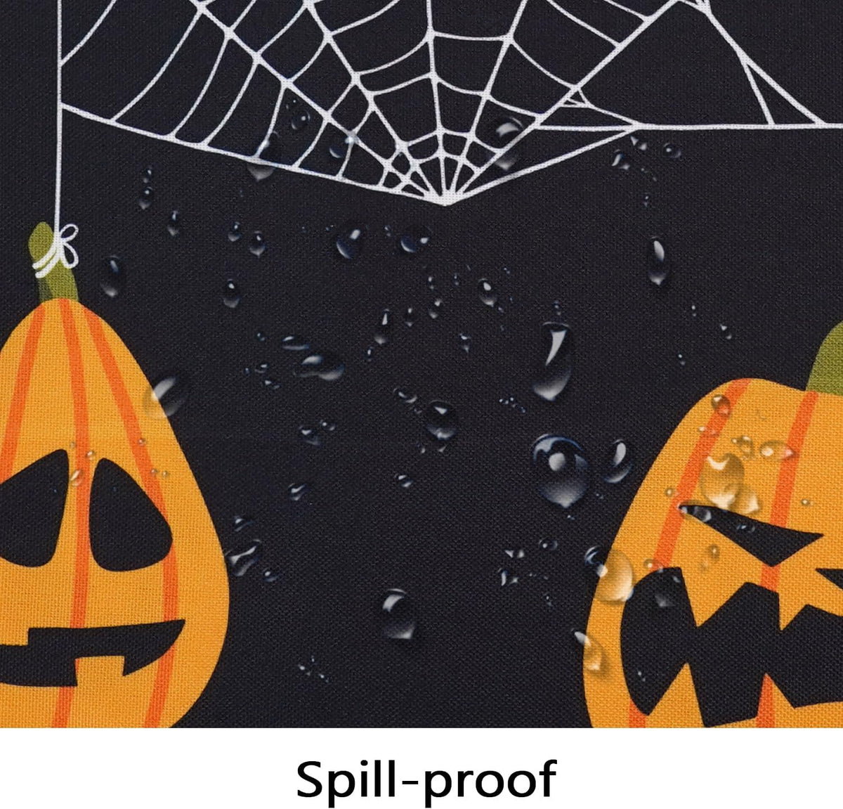 Bnejvif Oval Halloween Tablecloth with Pumpkin Spider Web Bat Design, Waterpr...