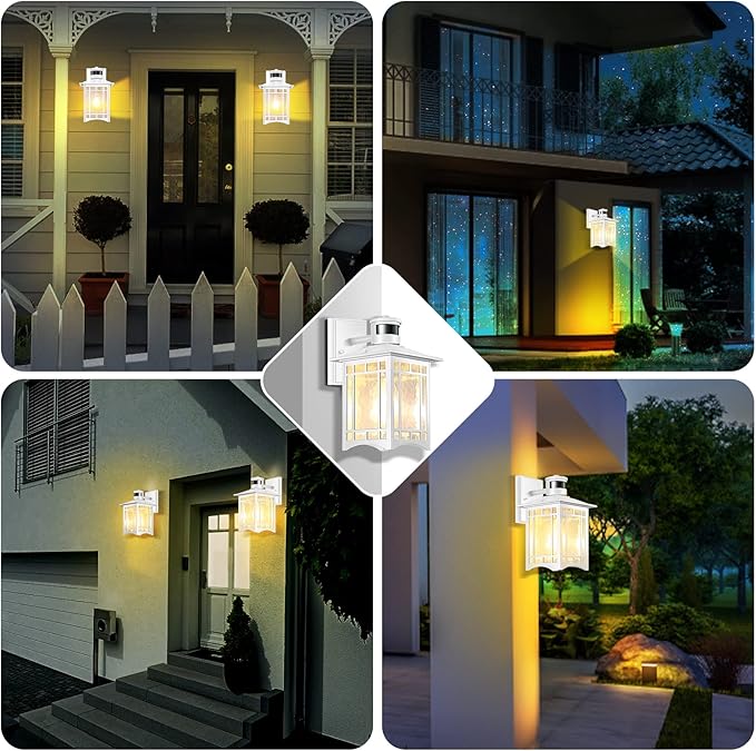 XANGQAN Motion Sensor Outdoor Wall Lights White Dusk to Dawn Light Fixture - Image 7