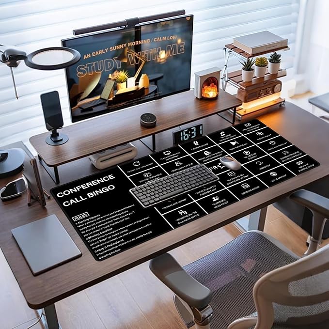 Baziabbo Office Desk Mat, Conference Call Bingo Mouse Pad - Image 7