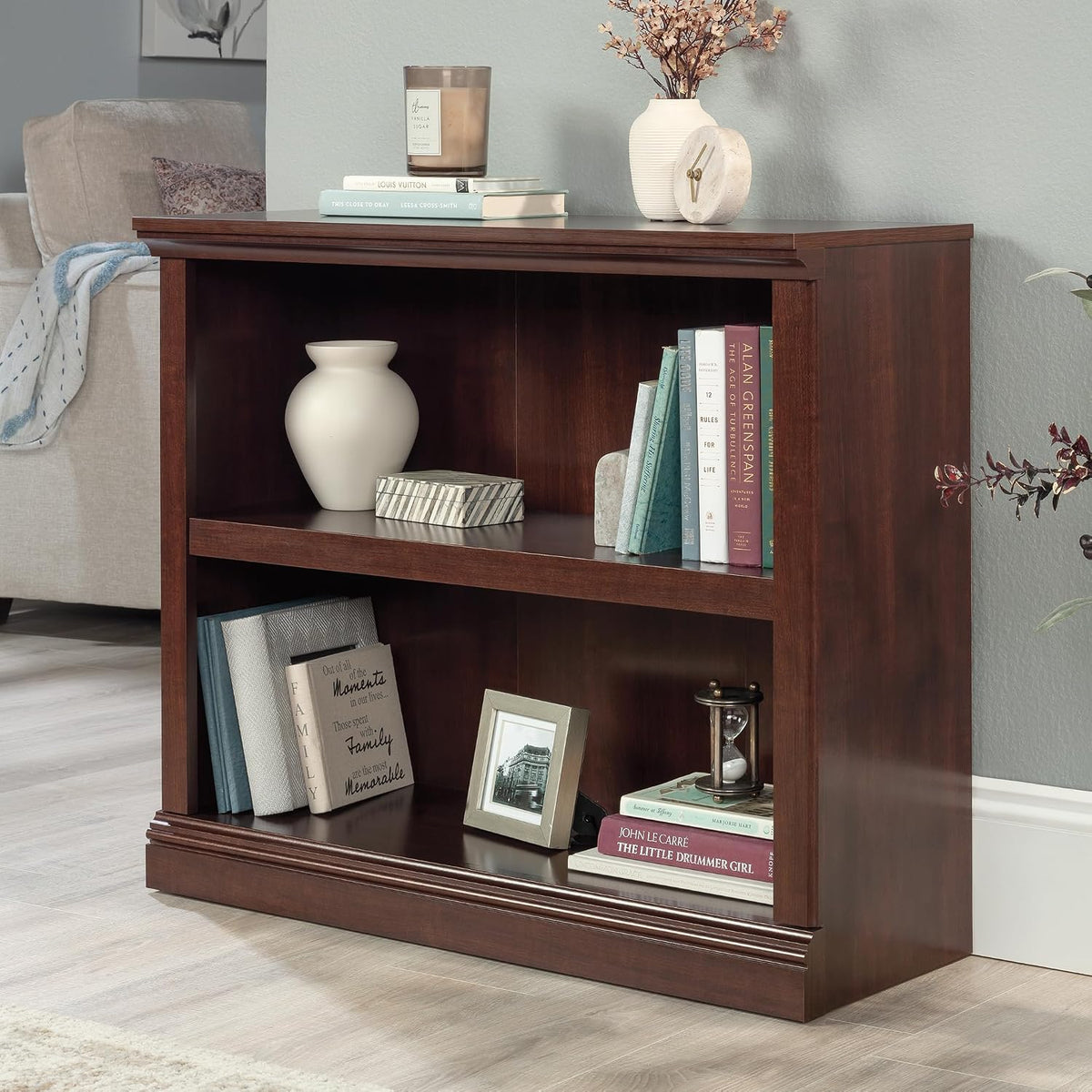Sauder Miscellaneous Storage 2-Shelf Bookcase/ book shelf, Select Cherry finish