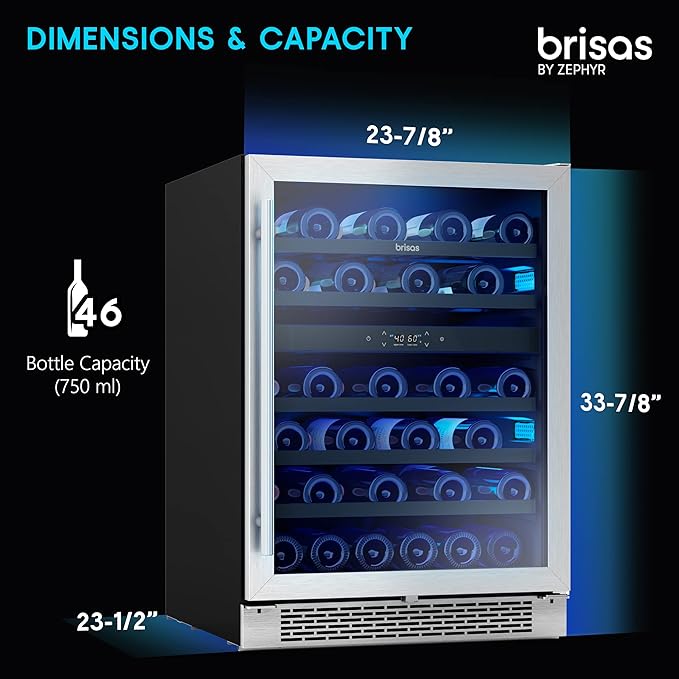 Zephyr BWN24C02AG Brisas 24 Inch Wide 46 Bottle Capacity Built-In or - Image 7