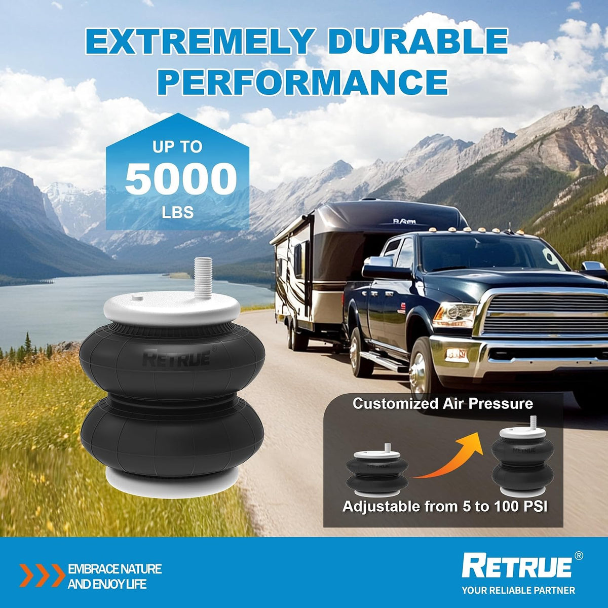 RETRUE Rear Air Bags Suspension Kit for RAM 2500 3500 2003-2012