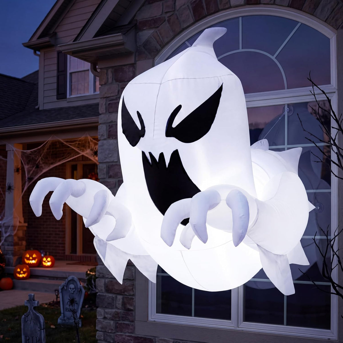 Joiedomi 4.5 FT Halloween Inflatable Scary Flying Ghost Broke Out from Window...