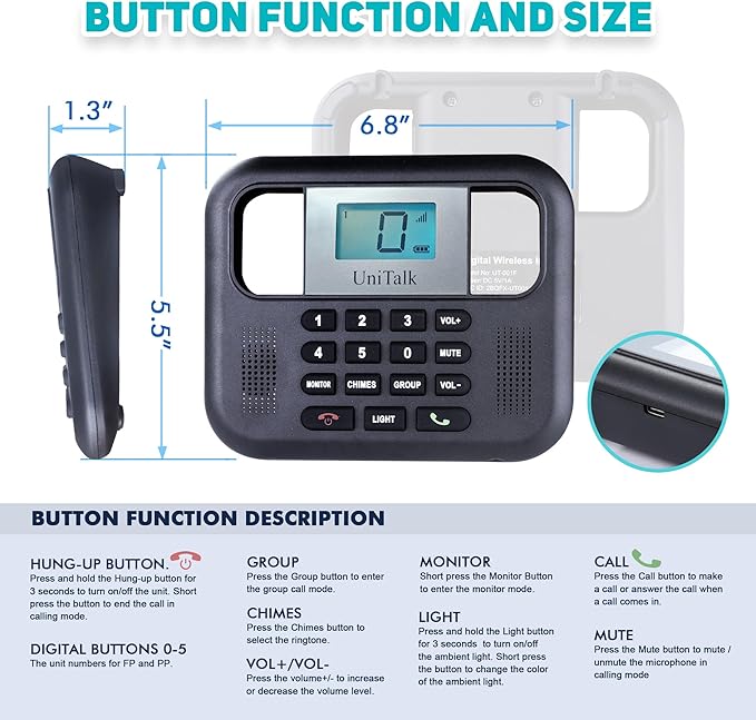 UniTalk Wireless Intercoms for Home & Office, Two-Way Real-time Full-Duplex - Image 8