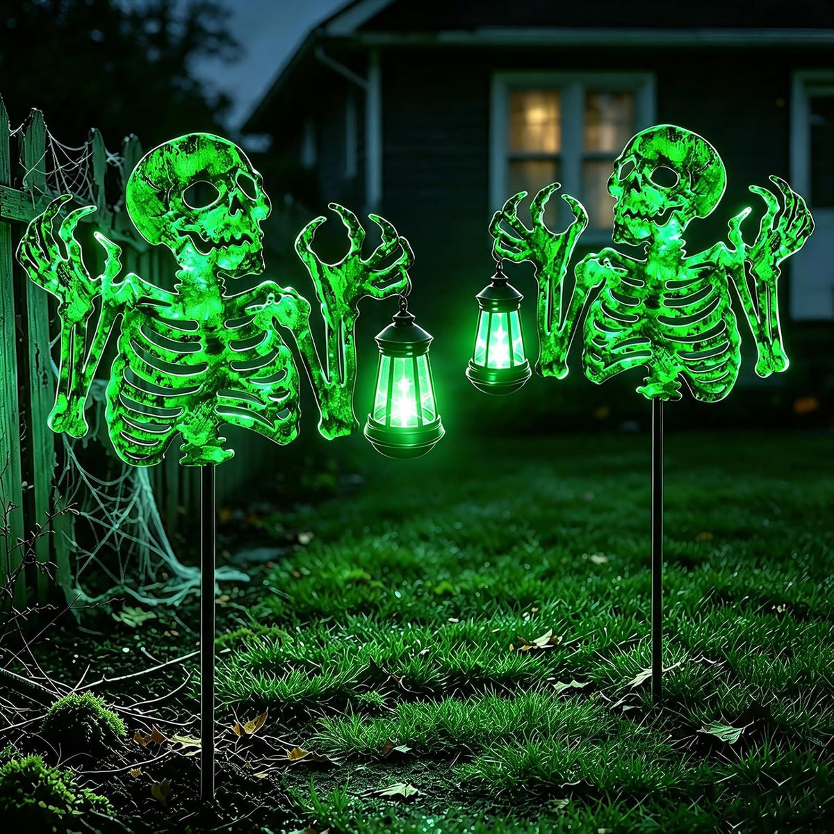 Halloween Decorations Outdoor Scary Skeleton Yard Stakes Solar Lights