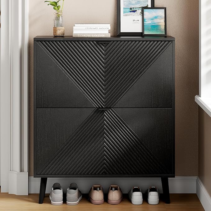 Shoe Cabinet Storage, Farmhouse Freestanding Organizer - Image 9