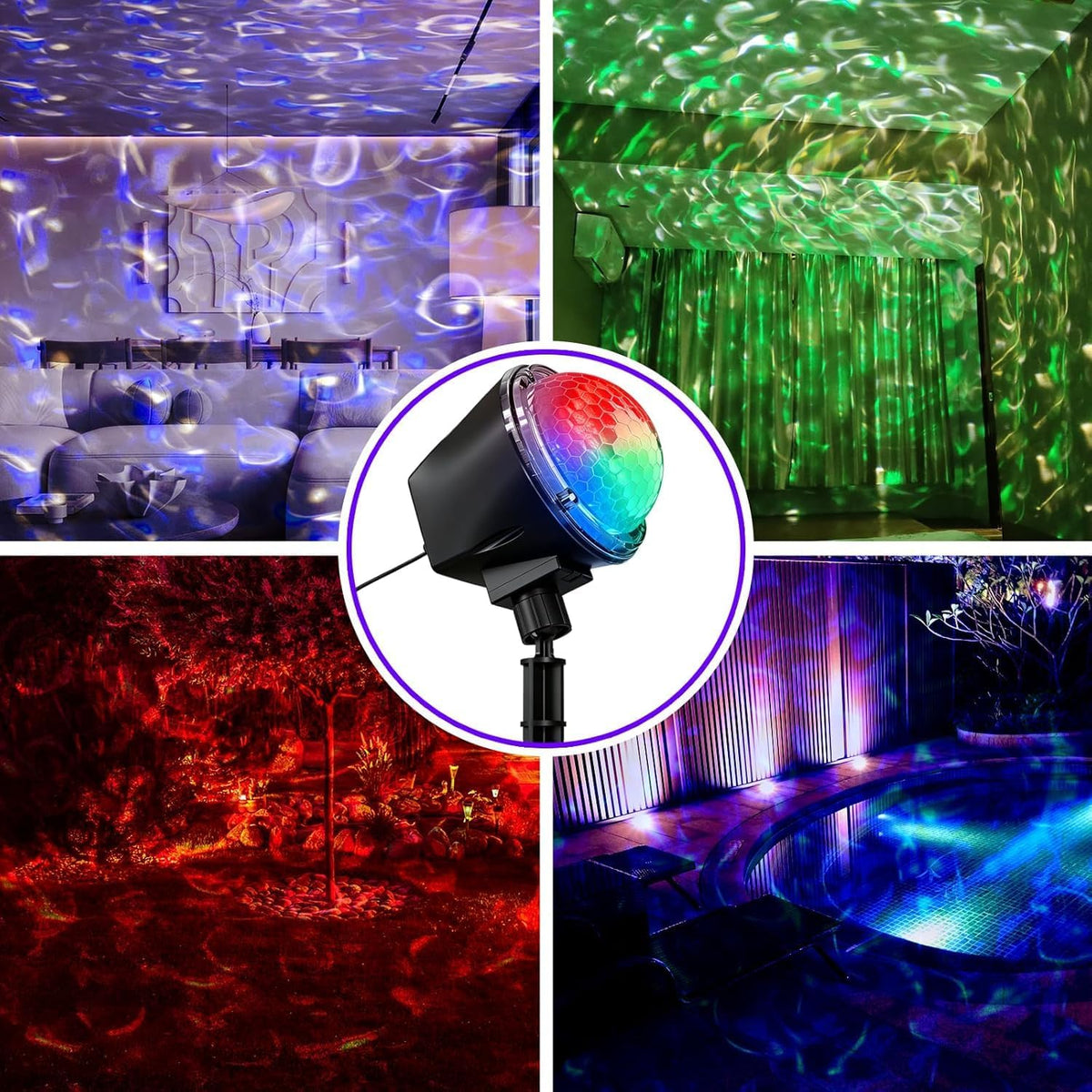 Christmas Ocean Wave Projector Light Outdoor๏ผHalloween Water Effect Lamp