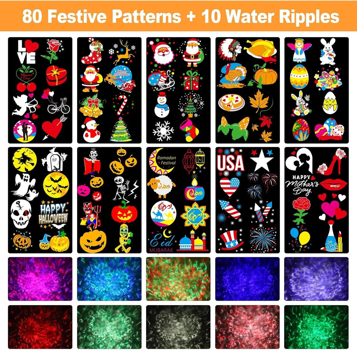 Brighter Halloween Projector Lights, 2026 Upgraded Halloween Decorations Holi...