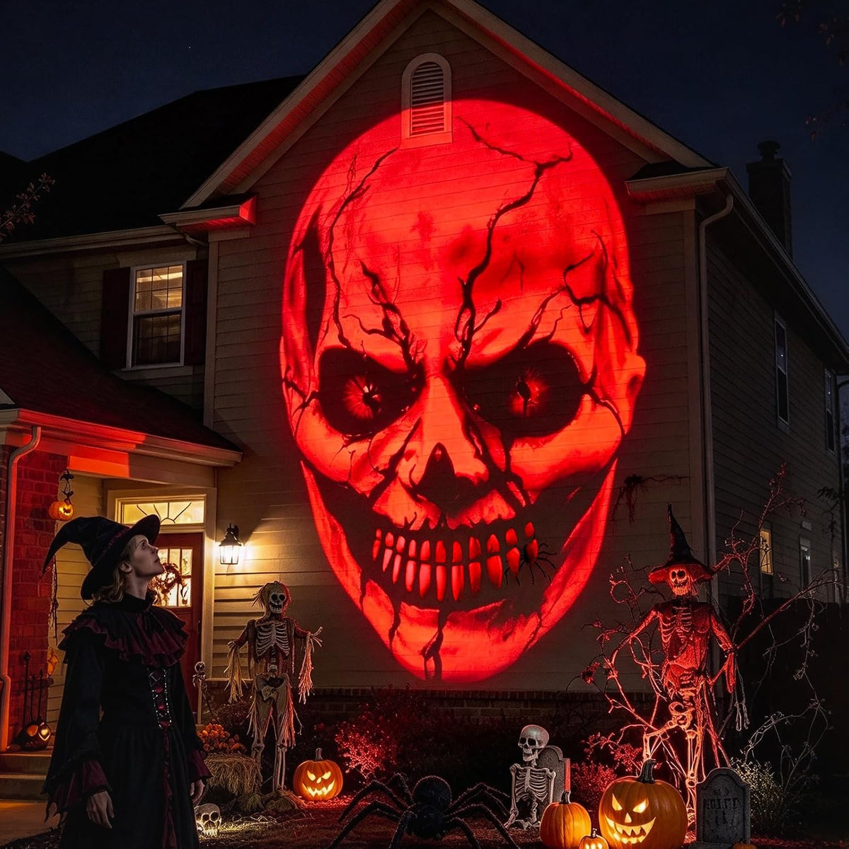 12 in 1 Halloween Projector Outdoor - 3D Dynamic Halloween Decorations,Cleare...