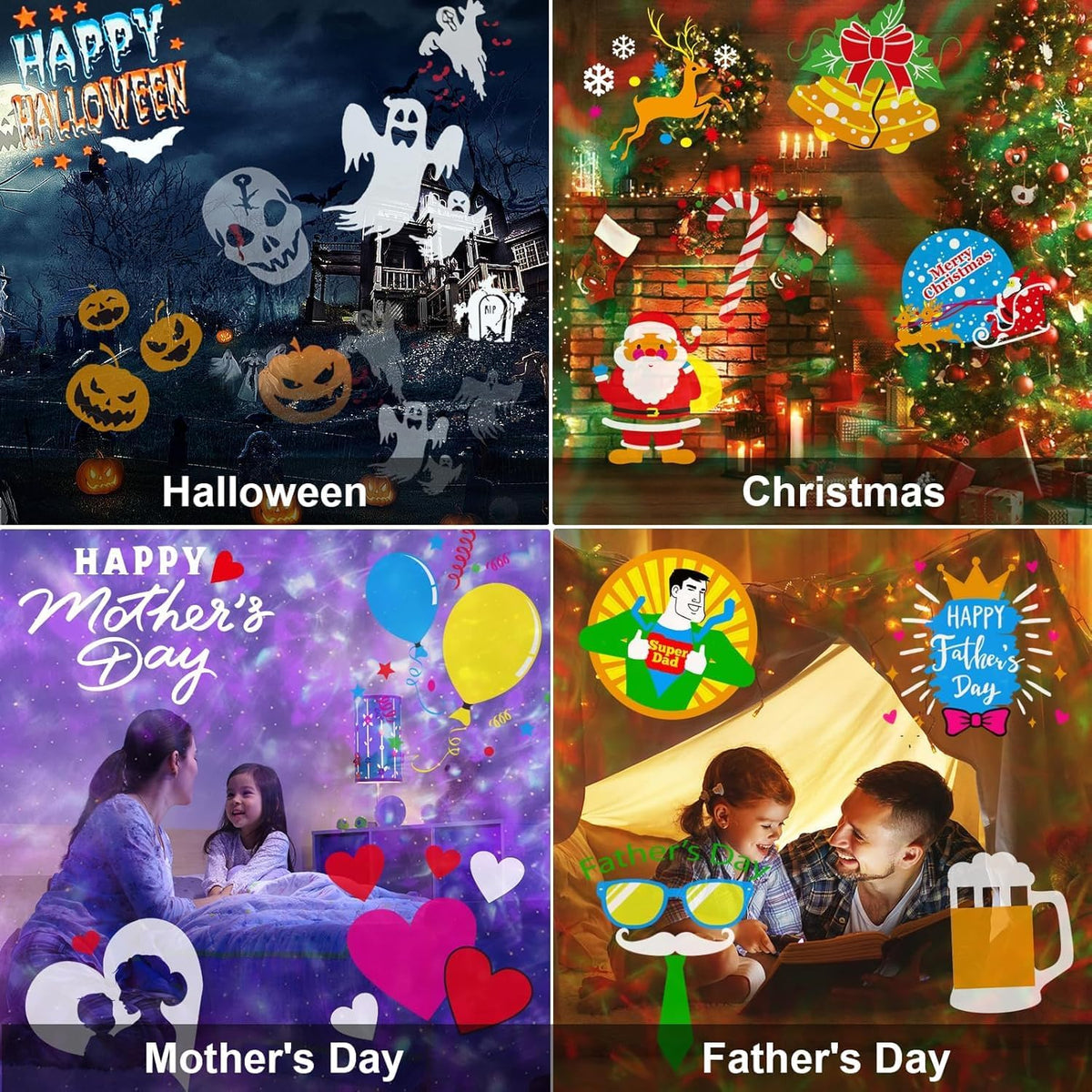 Brighter Halloween Projector Lights, 2026 Upgraded Halloween Decorations Holi...