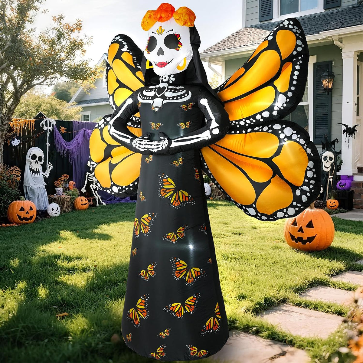 Dia de Los Muertos Decoration, 6 FT Halloween Inflatables Dรฉcor Day of The De...