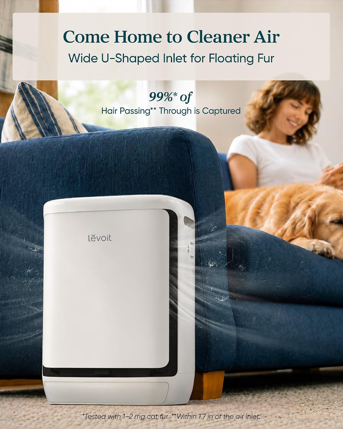 LEVOIT Smart Pet Air Purifier for Home Pets Large Room, Vital Pet Pro,White