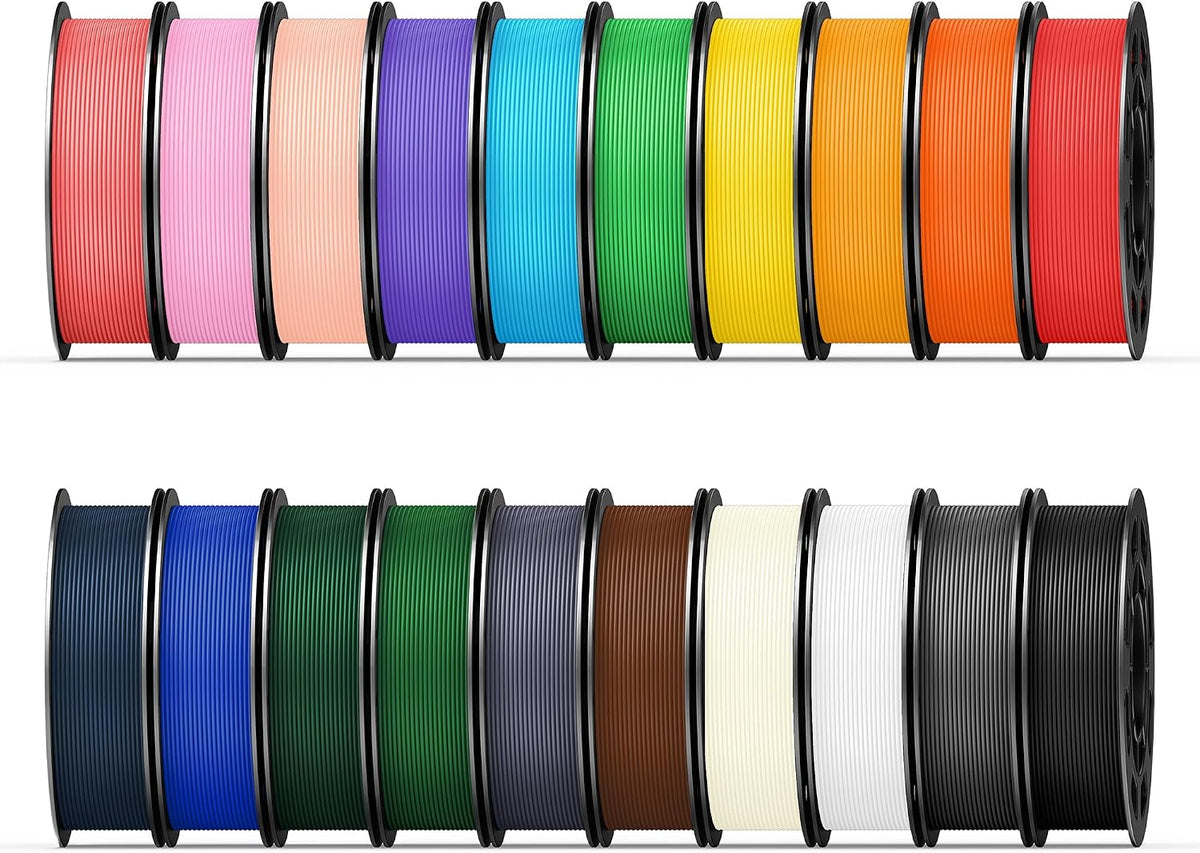 20 color bundle elite pla+ 3d printer filament, main product view