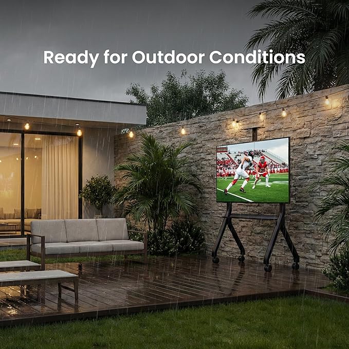 Sylvox Outdoor TV Rolling Cart, Heavy-Duty Y-Type Mobile TV Stand - Image 9