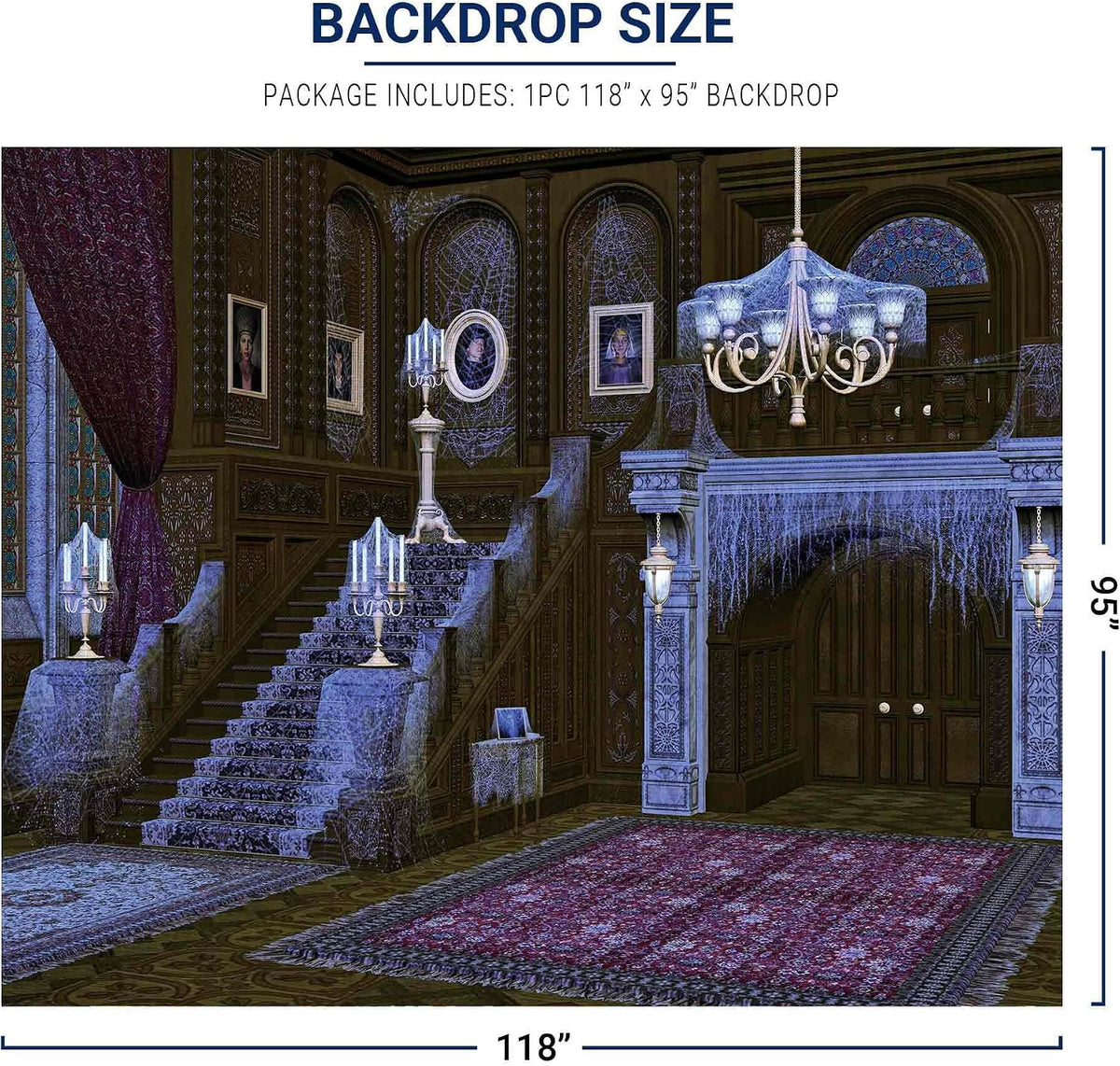 Allenjoy 10x8ft Halloween Haunted House Backdrop Middle Ages Retro Spooky Des...