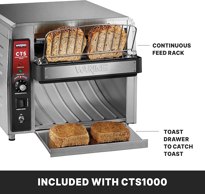 Waring Commercial CTS1000 Coneyer Toaster, 450 Slices per hour, 5-15 Phase Plug - Image 5