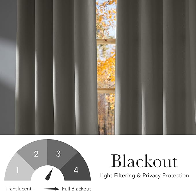 NICETOWN Natural Faux Linen Room Darkening Rod Pocket Curtains 63 inch Length - Image 6
