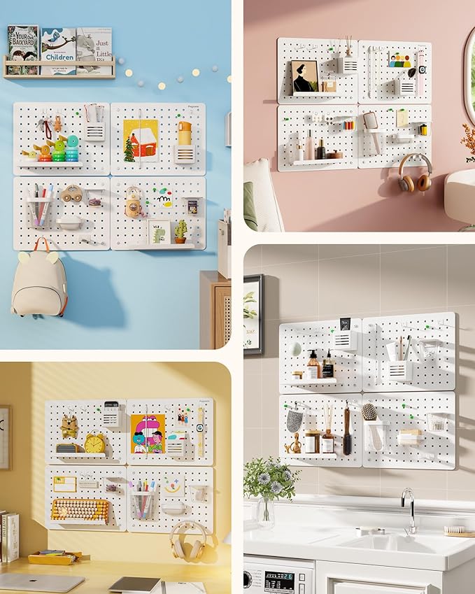 PEGZONE Pegboard Wall Organizer Combination Kit, Overall 33.1"x25.4" Metal - Image 7