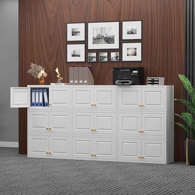 Metal Storage Cabinet with Doors, Small Kitchen Storage Cabinets, Steel - Image 8
