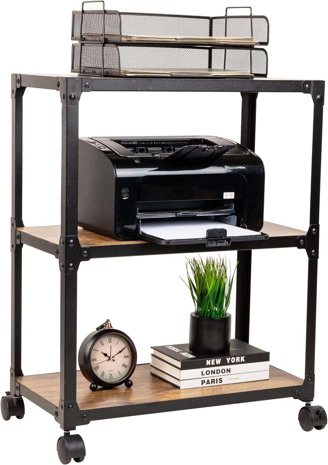 Mind Reader 3 Tier Multipurpose Rolling Cart, Home Storage, Bar Cart, Microwa...
