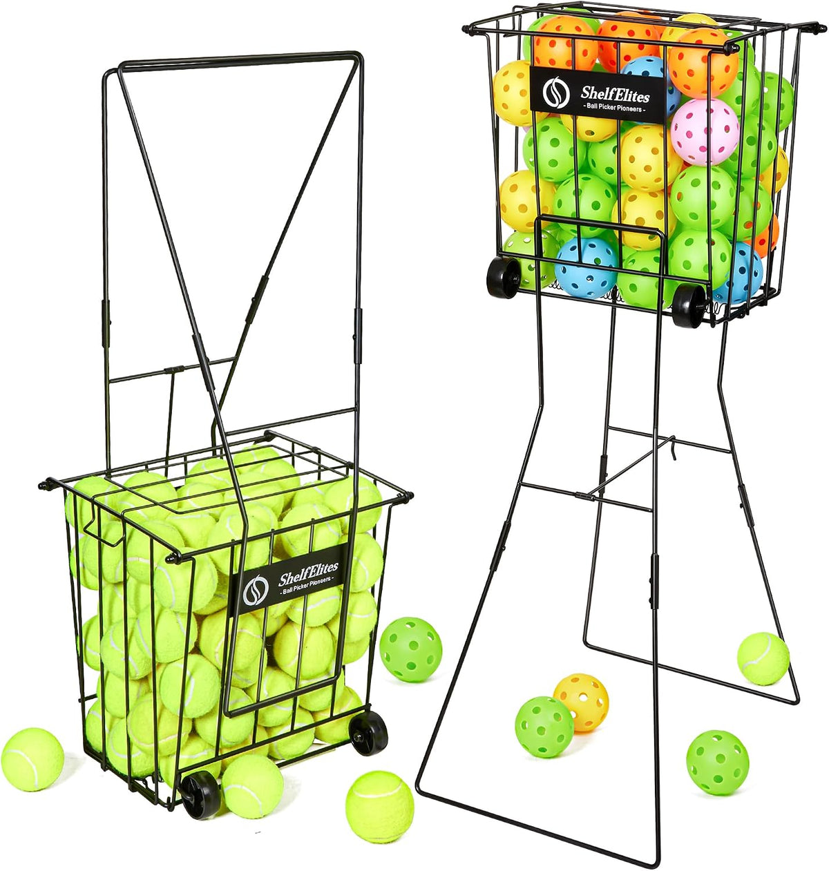 Tennis Ball Hopper, Portable Tennis Ball Holder with Handle for Court, Practi...