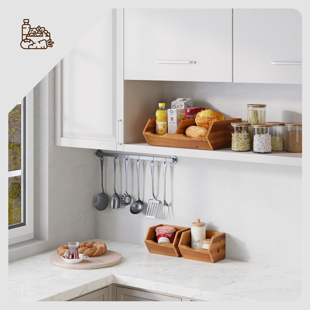 Tidita Potato & Onion Storage Bin, Stackable Pantry Bins (Patent Pending)