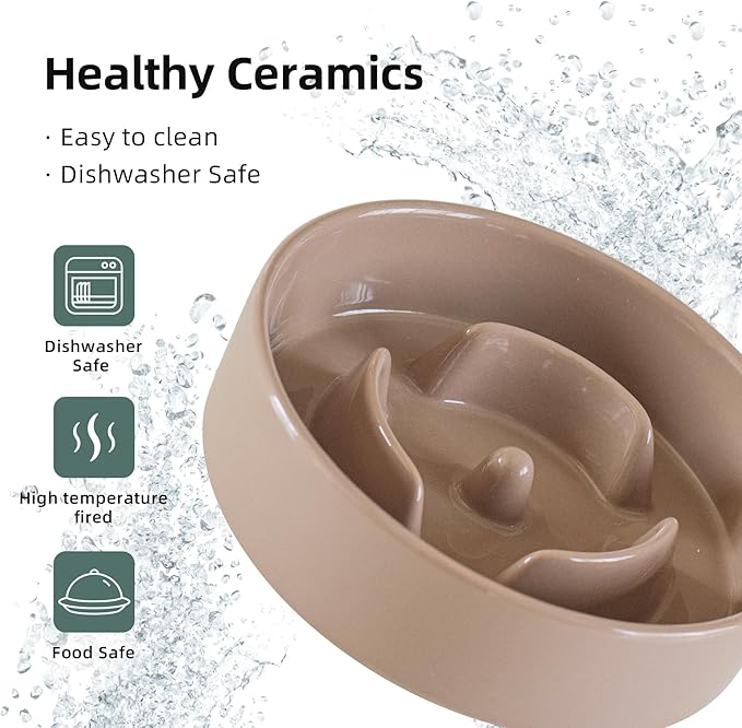 Ceramic 0.9 Cup Dog Bowl Slow Feeder - Image 6