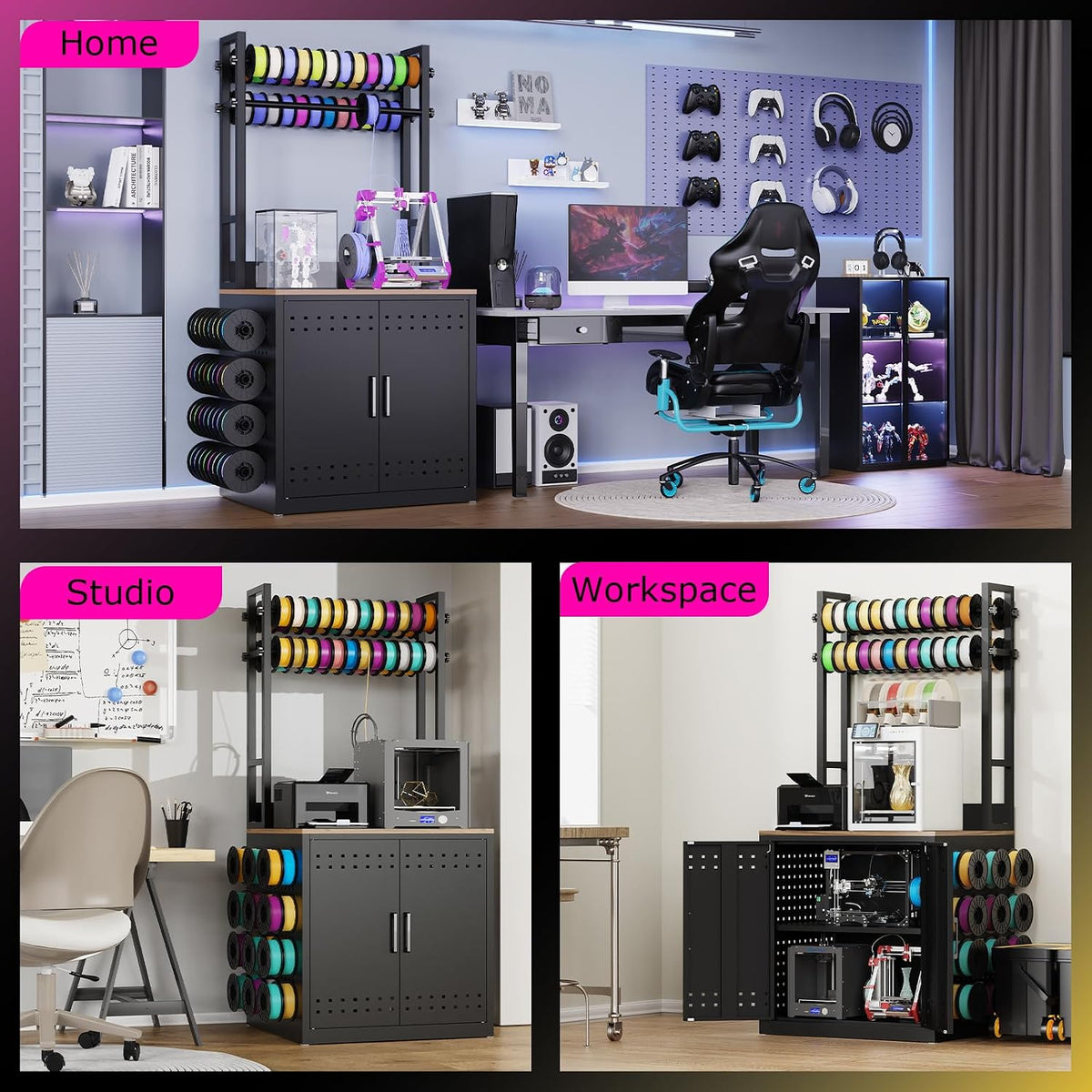 Heavy Duty 3D Printer Stand with Filament Storage,3D Printer Table