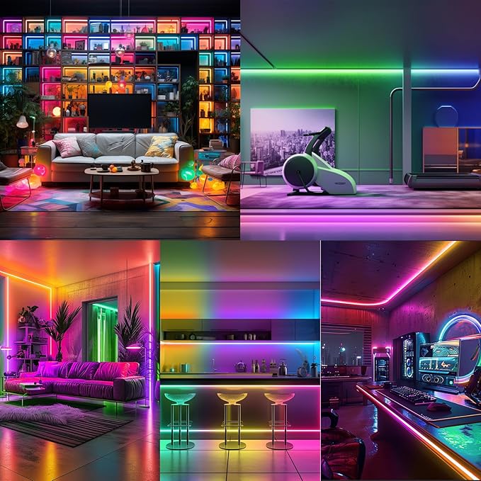 40ft COB RGB+IC LED Strip Lights, Bright Dream Color COB LED Light Strip - Image 8