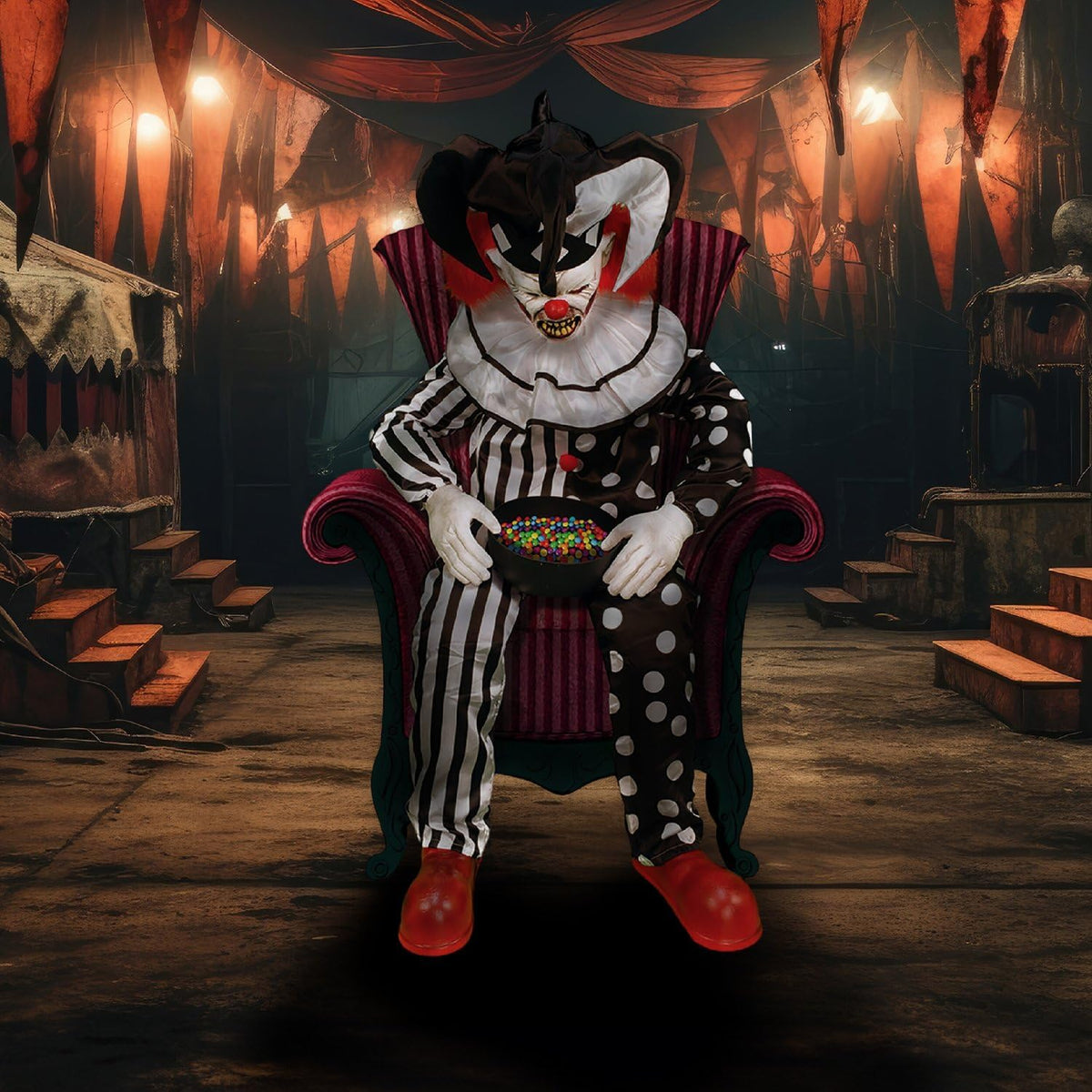 Haunted Hill Farm Hartley The Sitting Scare Clown by Tekky, Motion-Activated ...