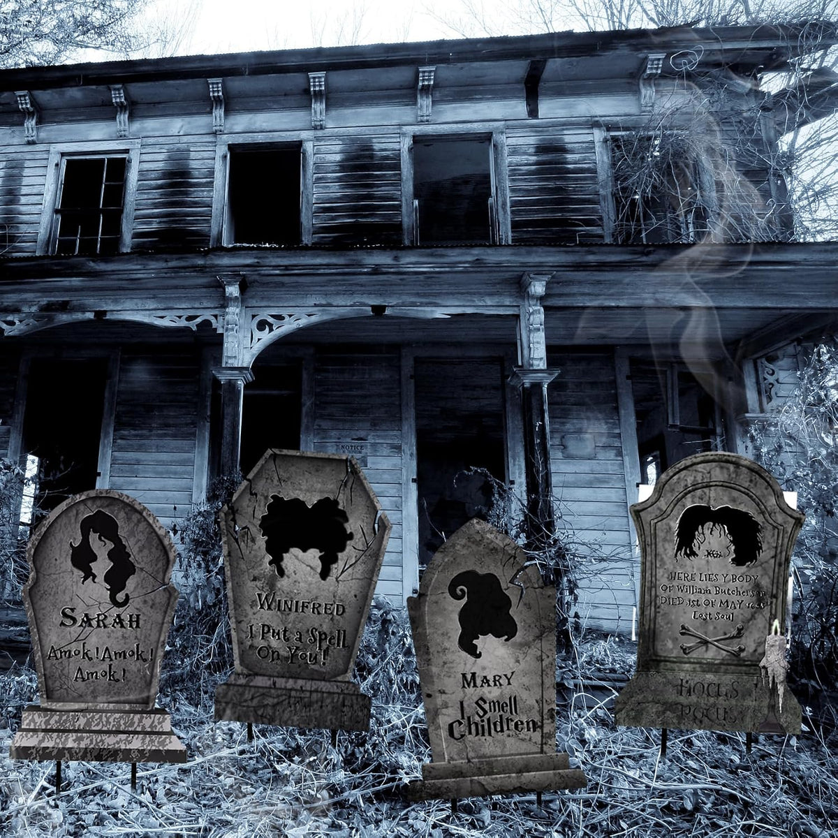 Metal Halloween Graveyard Tombstones Yard Stakes Signs