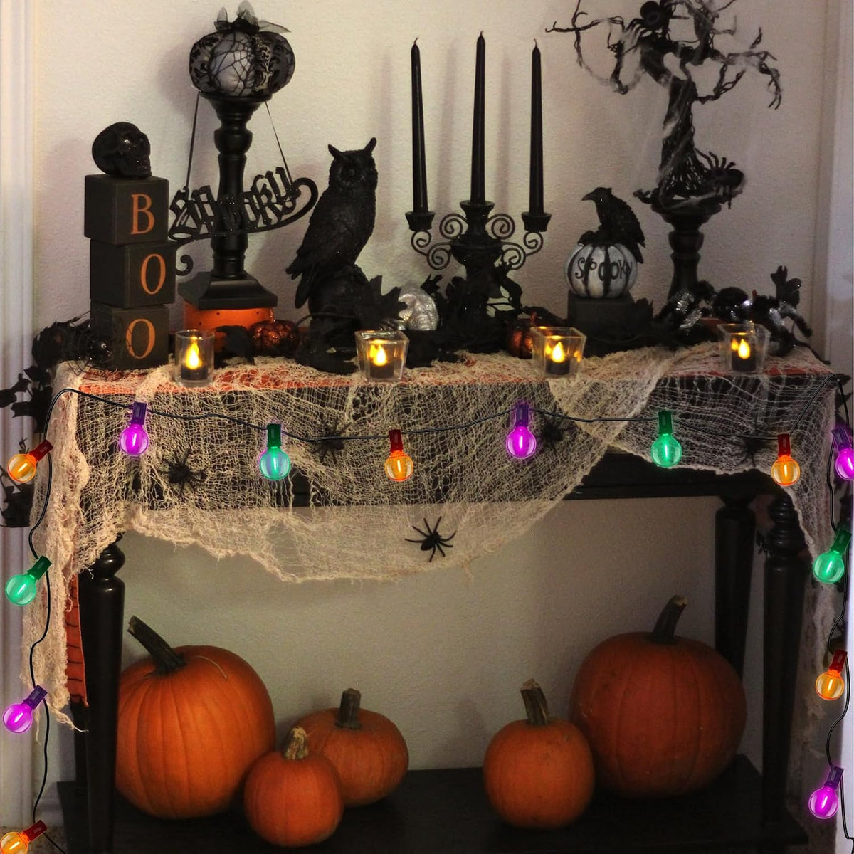 SUNSGNE 25FT Globe Outdoor Halloween String Lights G40 LED String Lights with...