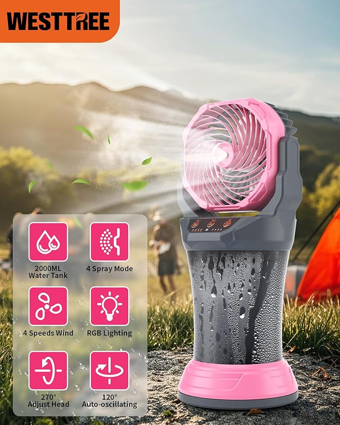 WESTTREE Portable Misting Fan - Image 8