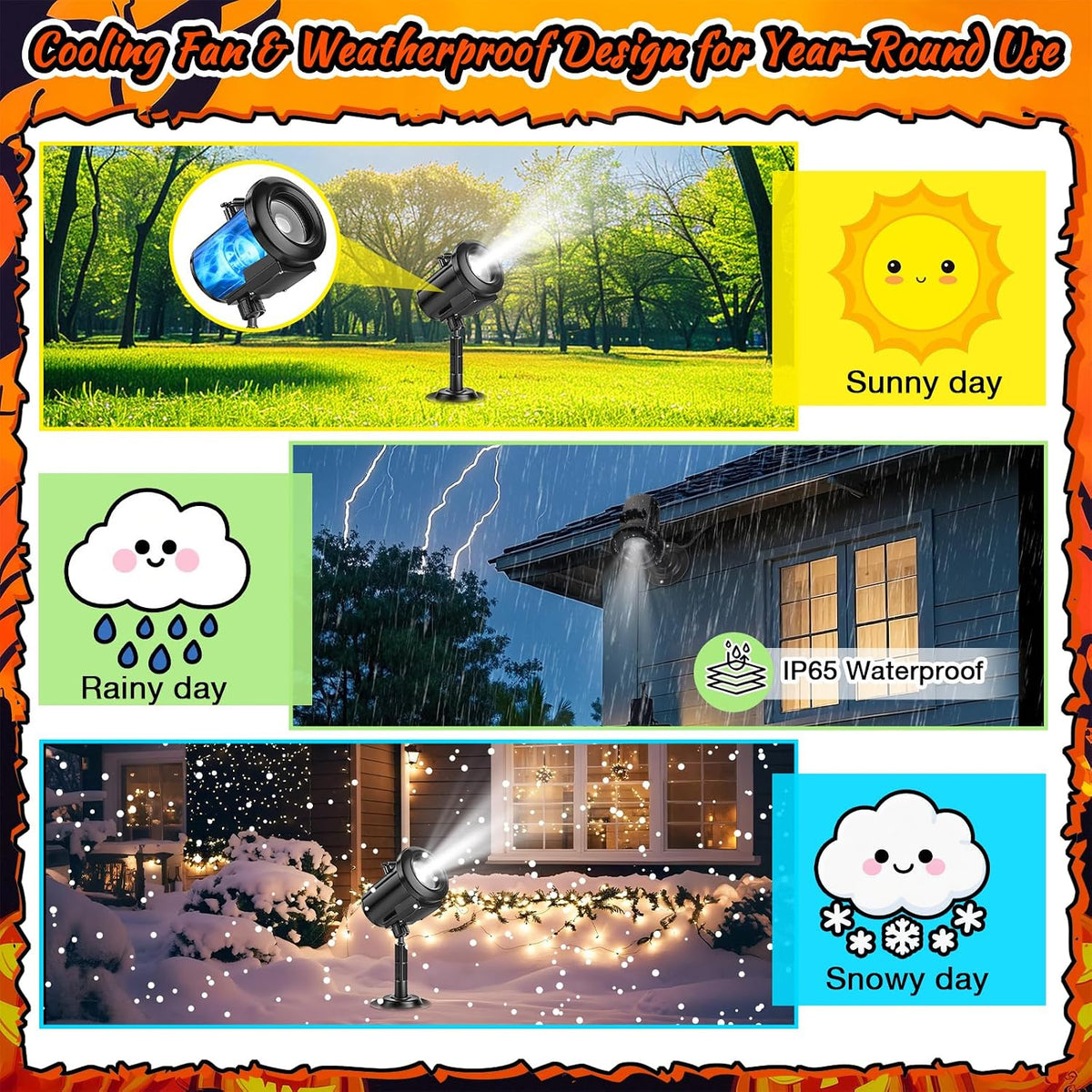 12 in 1 Halloween Ghost Projector Light Waterproof Outdoor Decor