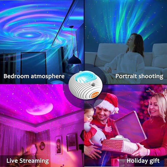 ELITUN Star and Aurora Night Light, Dual Effect Moon Galaxy Projector - Image 6