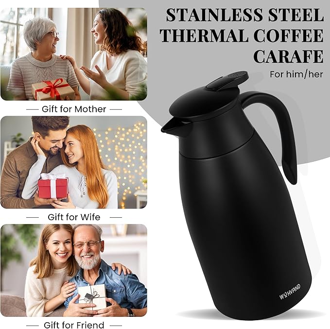 68 Oz Thermal Coffee Carafe, Stainless Steel Insulated Vacuum coffee crafts to - Image 7
