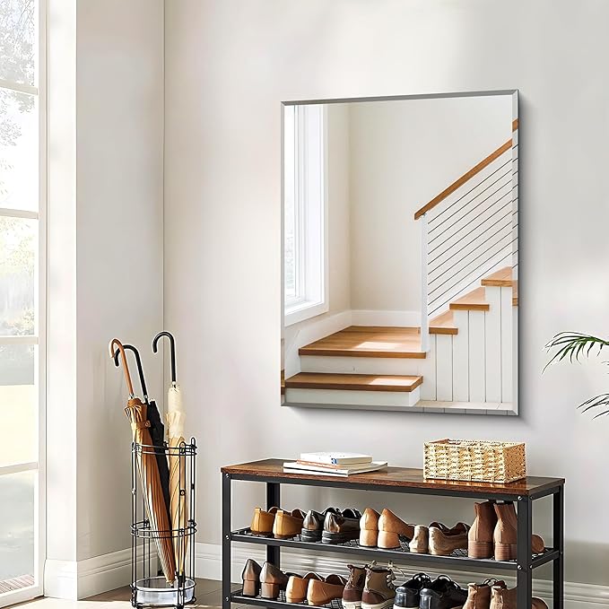 CILIBER Beveled Bathroom Mirror, 30x40 Large Frameless Mirrors - Image 9