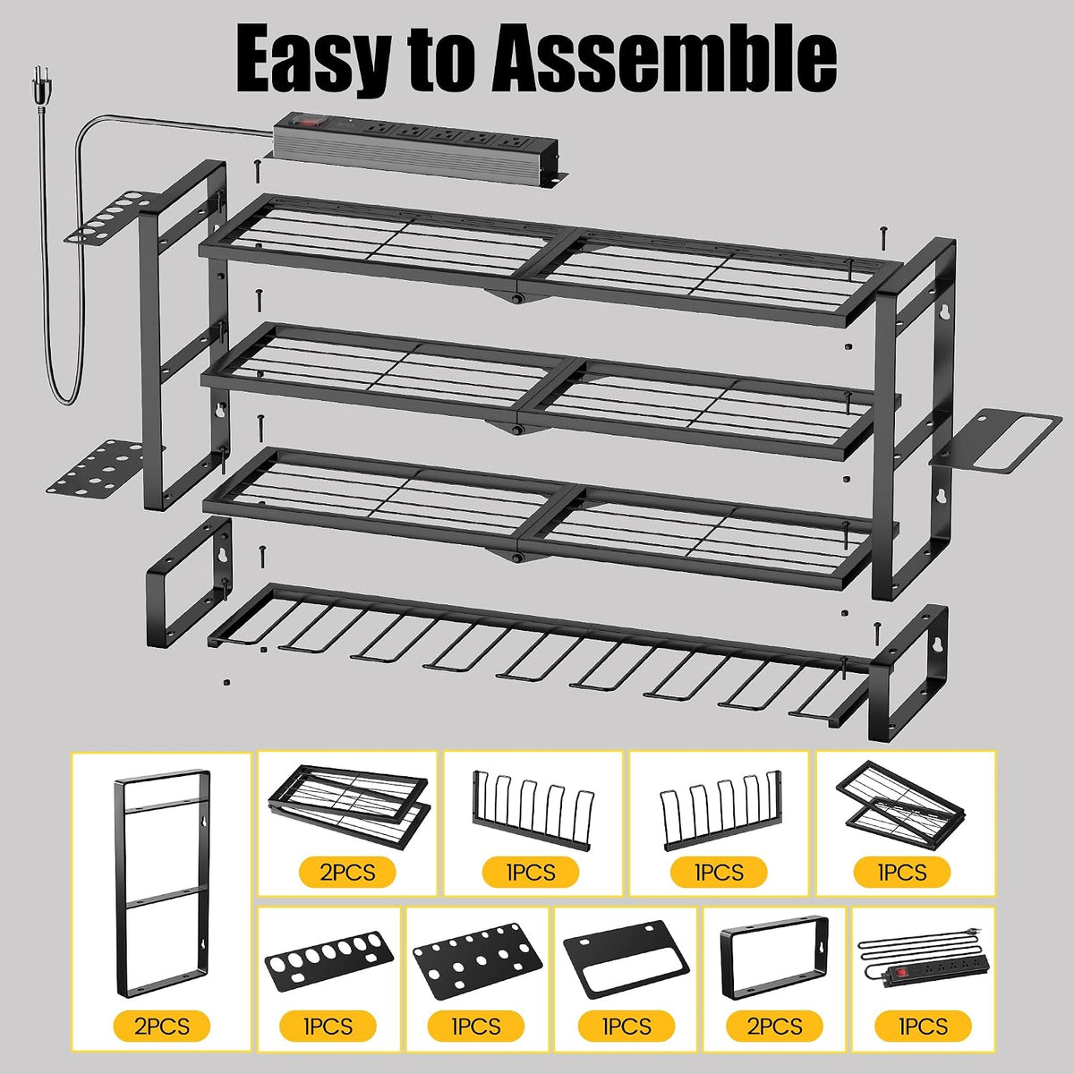 MOOMSINE Large Power Tool Organizer Wall Mount with Charging Station for Gara...