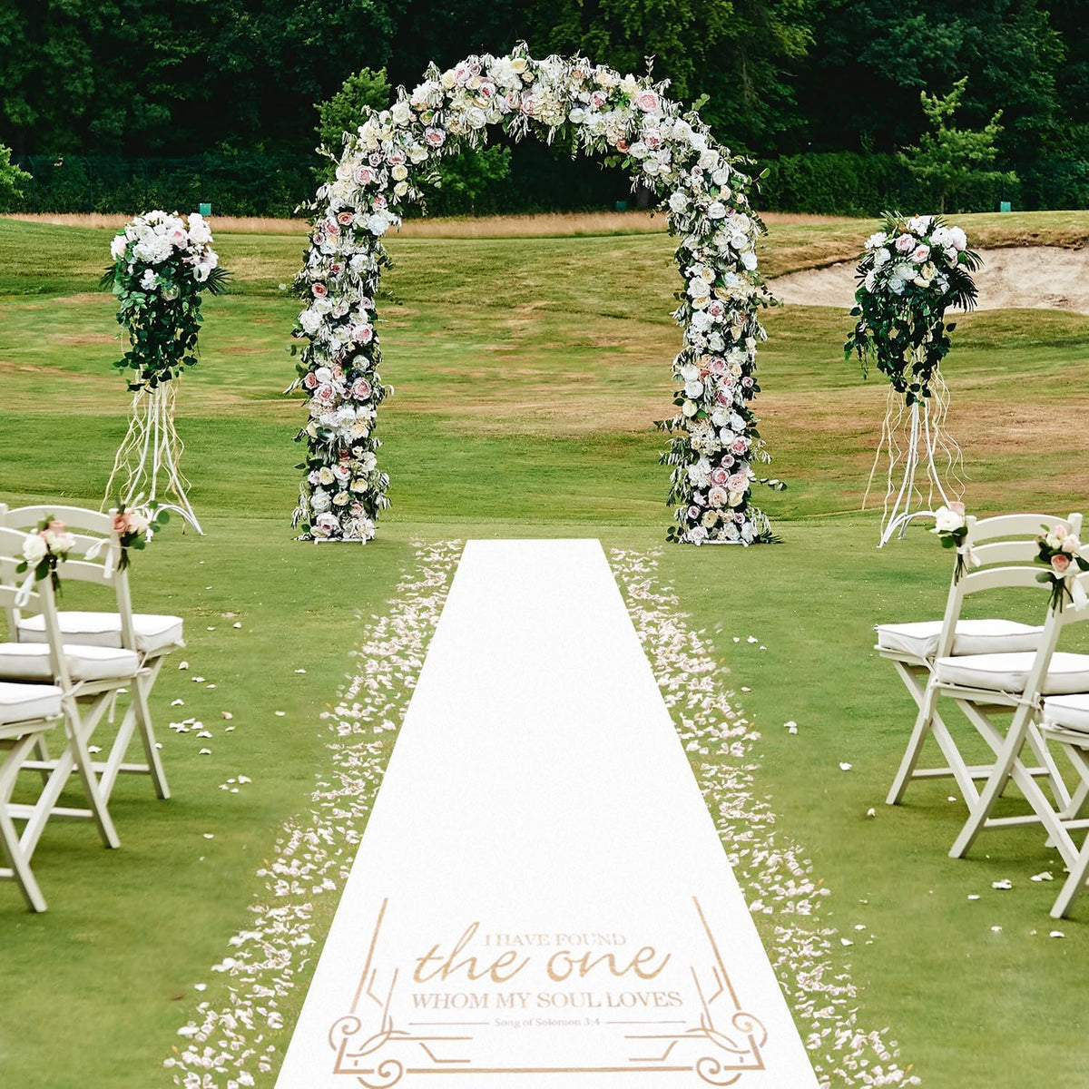 Thickened Aisle Runner for Wedding CeremonyFeet White Aisle Runner Walkway fo...