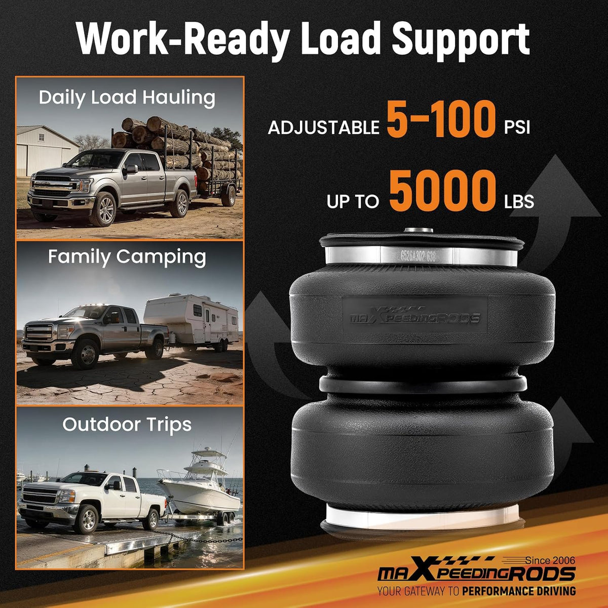 maXpeedingrods 5000 lbs Rear Air Suspension Kit Bags for GMC Sierra 2500 HD