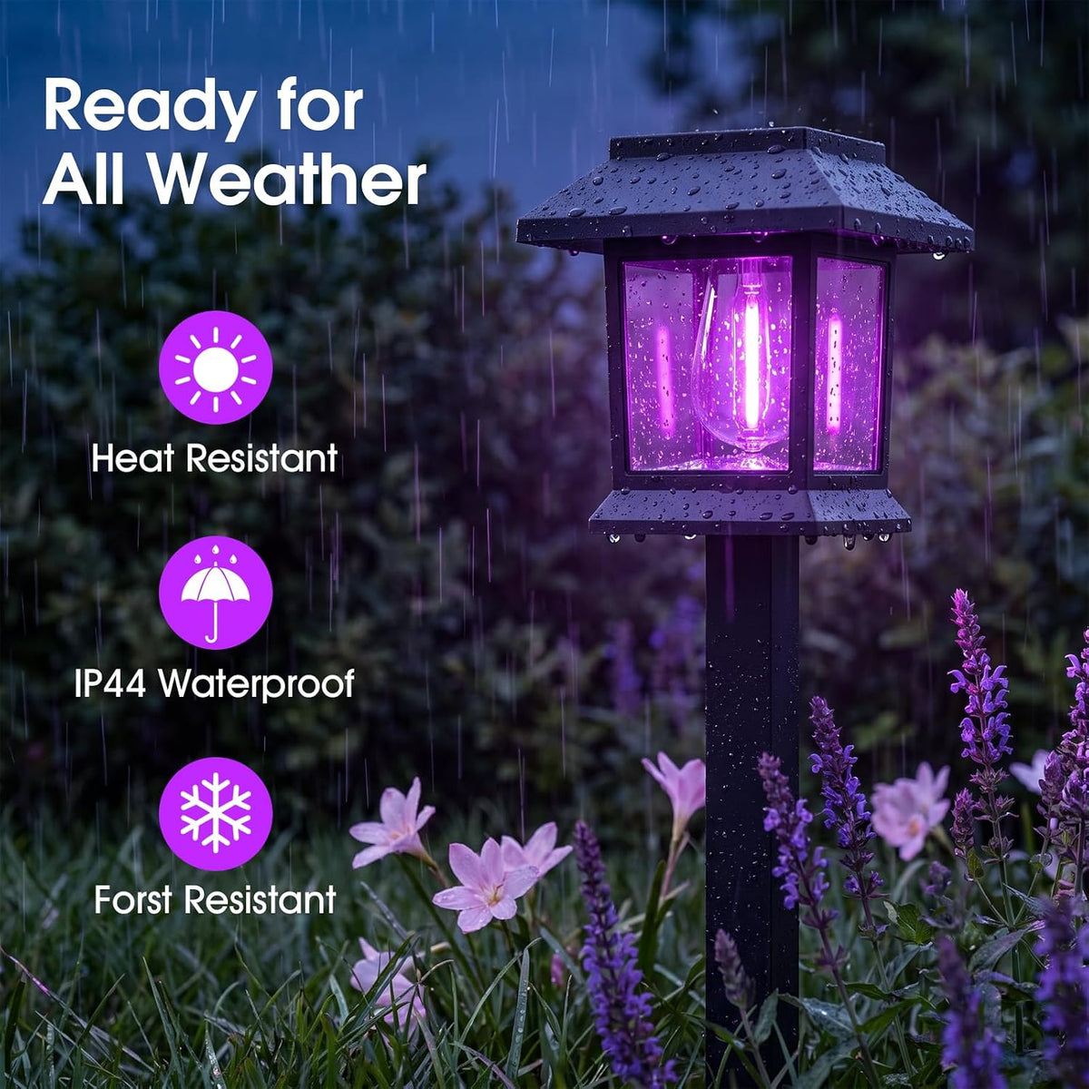 Greluna Solar Lights Outdoor,12 Pack Purple Waterproof Auto On/Off Solar Path...