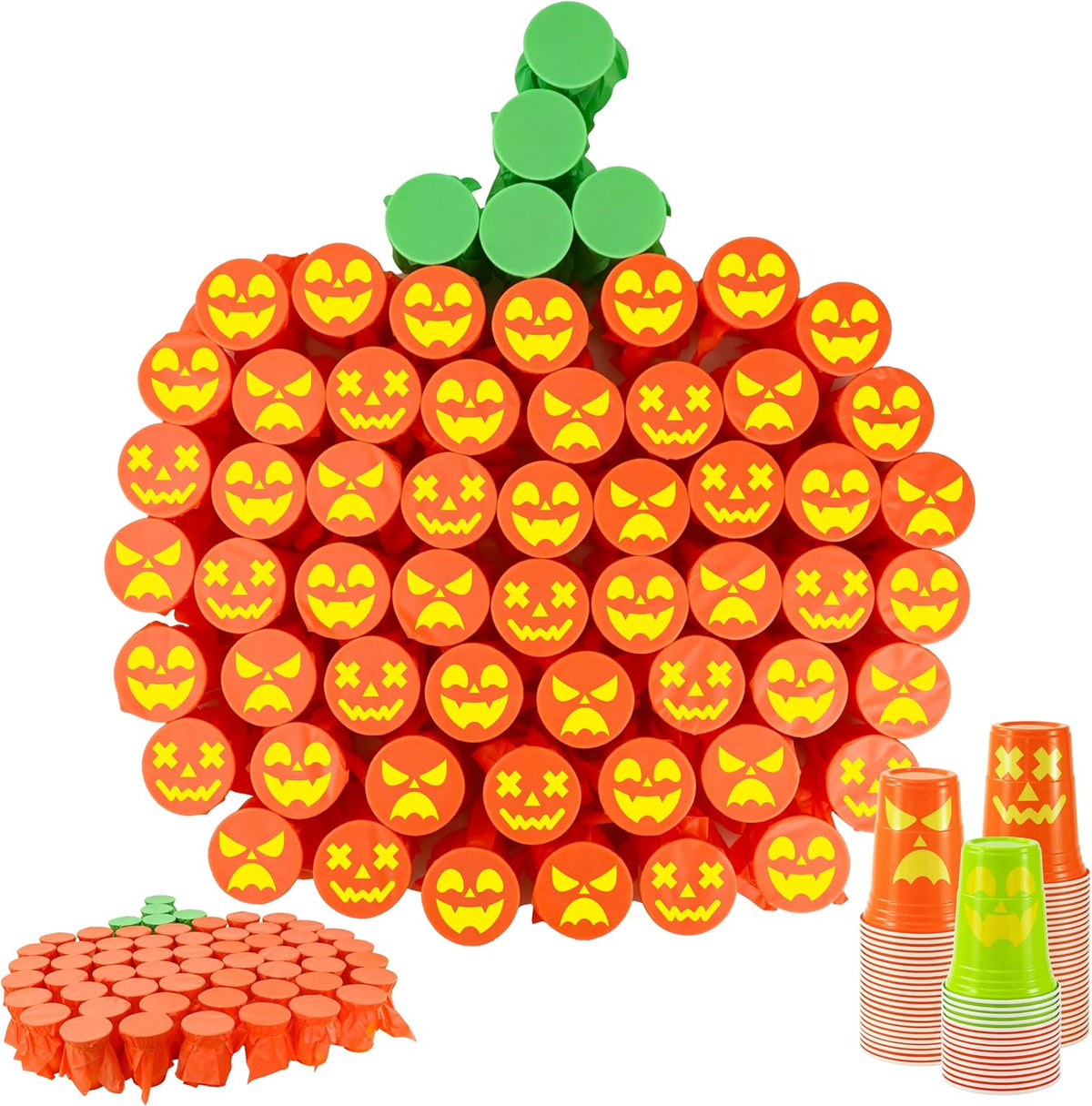 50 Pcs Halloween Pumpkin Punch Game Set, DIY Prizes Fall Party Supplies