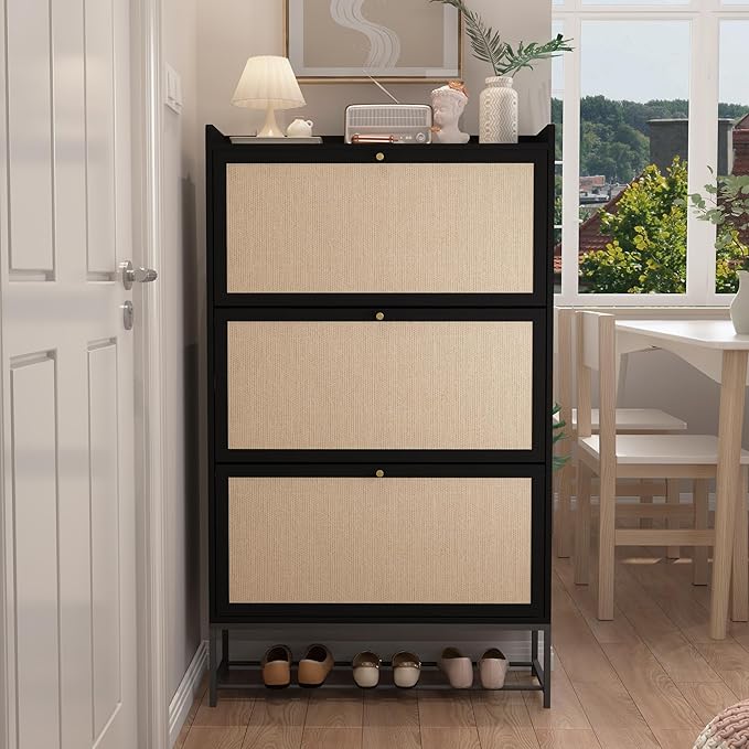 AVZEAR Shoe Cabinet, Shoe Cabinet Freestanding Tipping Bucket Shoe Rack - Image 9