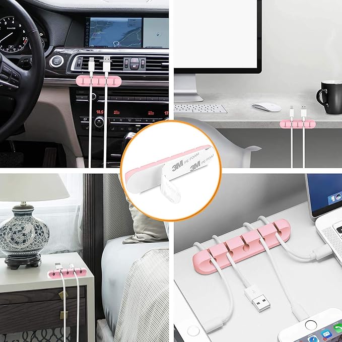Cord Holder Cable Organizer Clips – Self Adhesive Cord Organizer - Image 7