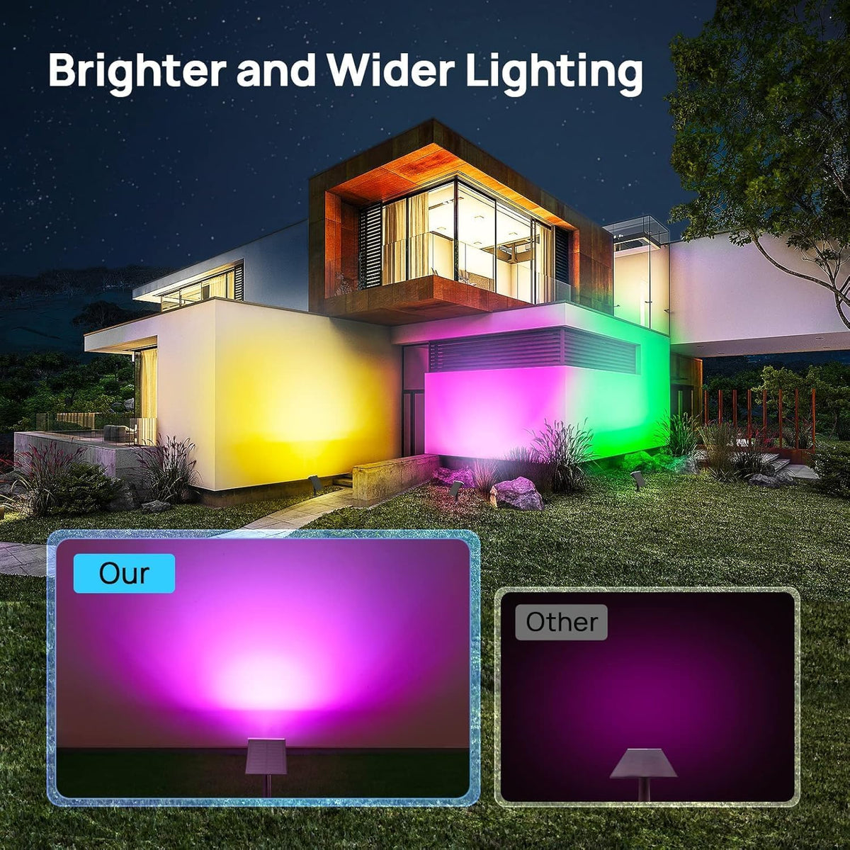 Consciot Solar Spot Lights Outdoor, Halloween Lights, 170ยฐ Wide Beam